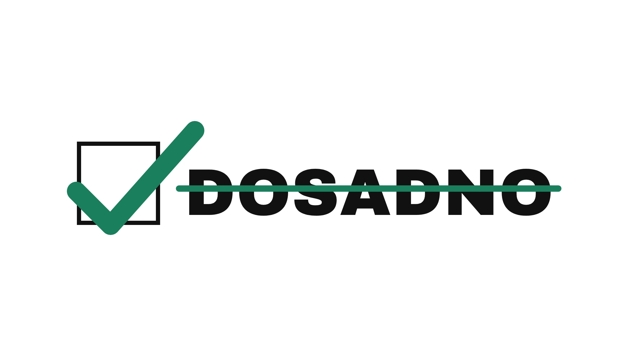 The crossed-out wordmark — Dosadno.bg